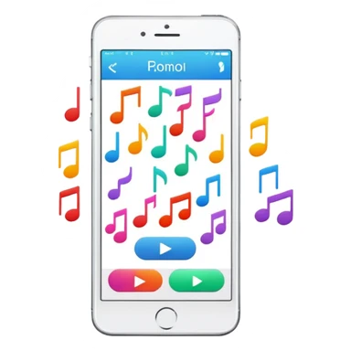 music app icon on smartphone screen sticker
