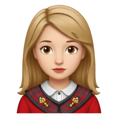 female with scottish red attire and dark blonde hair sticker