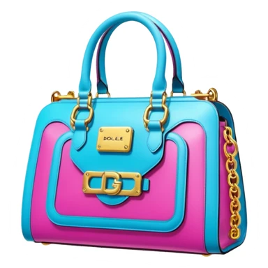 Ultra realistic futuristic cyberpunk vivid and bright dolce and Gabbana bag, 3d rendering, 8k sticker