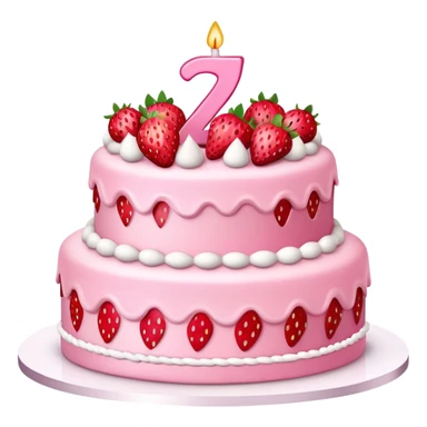 Pink Strawberry birthday cake with the number 27 on top sticker