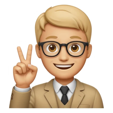 Nerd emoji with a finger in the air sticker