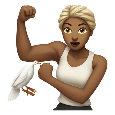 Black woman punching a goose sticker
