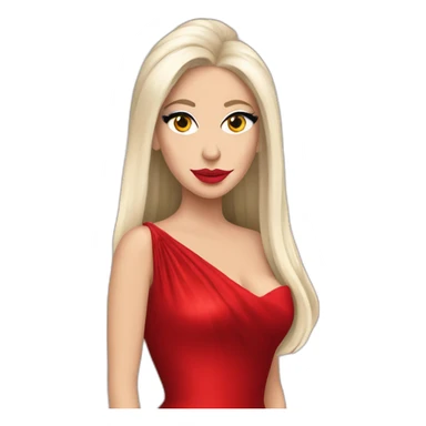 lady gaga wearing one red evening dress sticker