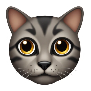 cara de gatito negro con ojos marrones con anteojos puestos sticker