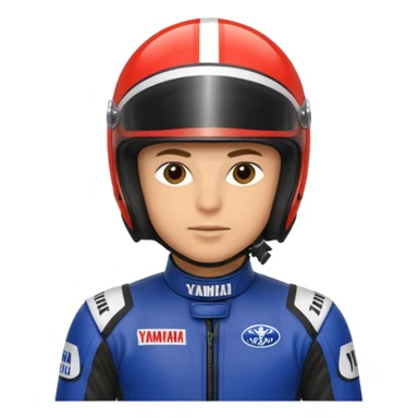 yamaha motor racer with helmet sticker