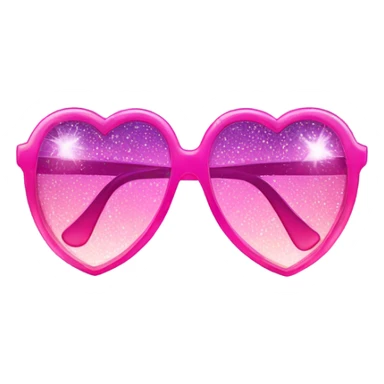 Pink ombre heart shaped glasses with glitter  sticker