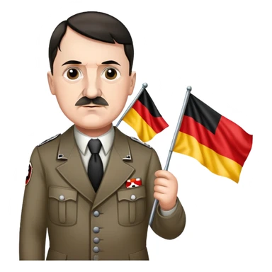 Adolf hitler with German flag sticker