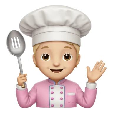 animal with pink chef costume sticker