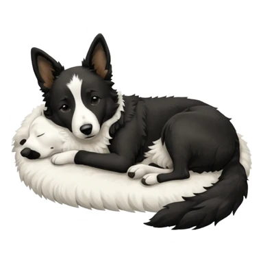  Dog blac and white sleep malinois and border collie  sticker