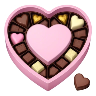 Pastel pink heart shaped box with chocolates in it sticker