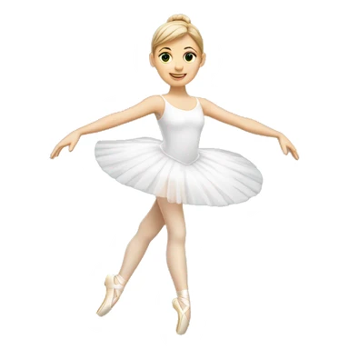 Caucasian ballerina wearing white  sticker
