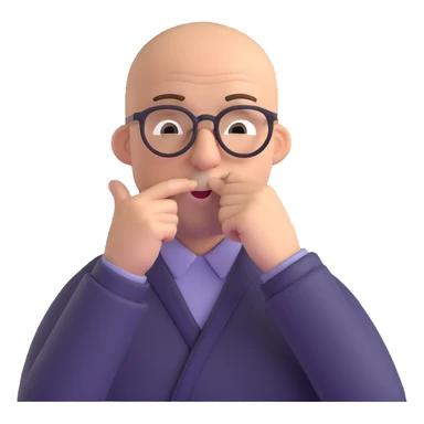 bald guy with glasses picking his nose sticker