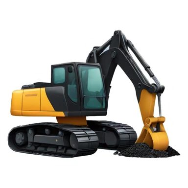 excavator with coal on the bucket sticker