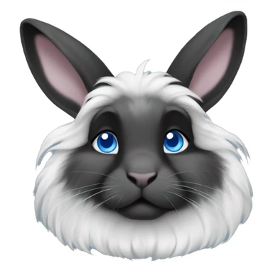 Black and white lionhead rabbit blue eyes sticker