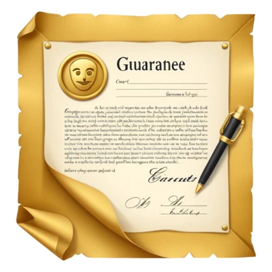 Guarantee contract golden paper signed and sealed sticker
