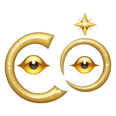 sparkling wink and blink symbols, no face sticker