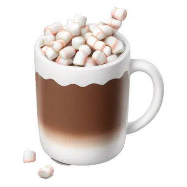 Mug of hot chocolate with mini marshmallows sticker