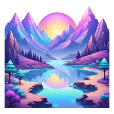 Epic complex iridescent aesthetic-scenery sticker
