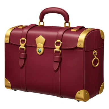 burgundy travel item and  a gold compass in the lower right corner of the emoji in front of travel item sticker