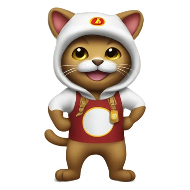 cat wearing a buc-ee's beaver costume sticker