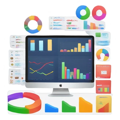 monitor showing a website dashboard with charts sticker