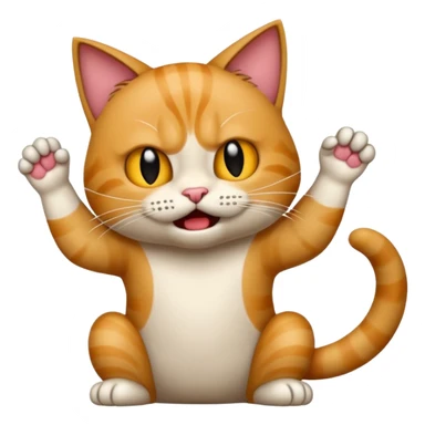 gato scratching and mad realistic sticker