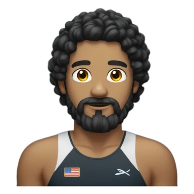 Swimmer googles black hair and beard sticker