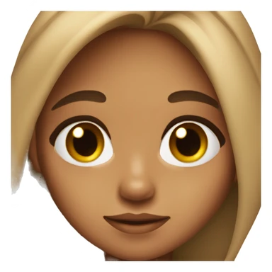 girl with long ish brown hair tan brownish skin and beauty spot near her chin and being cute sticker