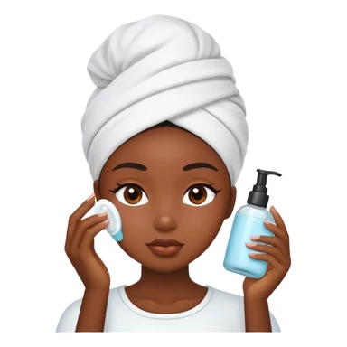Black girl doing skin care sticker