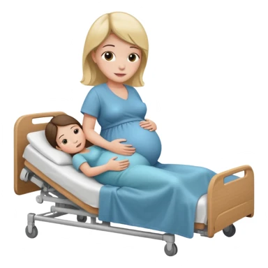 Pregnant woman giving birth sticker