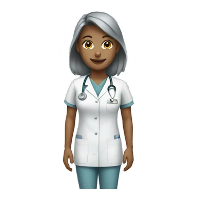 white nurse wearing gray scrubs sticker