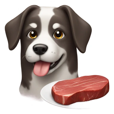 dog with a gourmet steak sticker