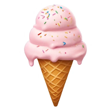 light pink ice cream with bow on it and sprinkles sticker
