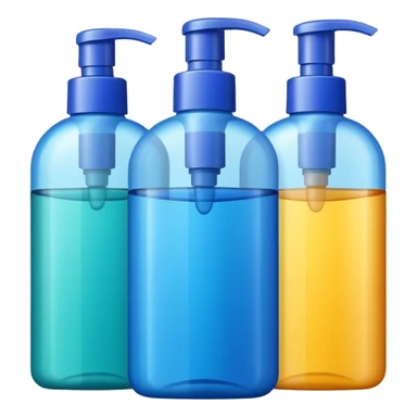 3 shampoo bottles  sticker