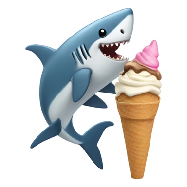 Girl with ponytail standing eating ice cream with a shark  sticker