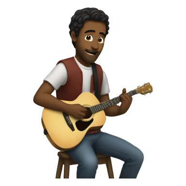 man playin guitar on a Thorne sticker