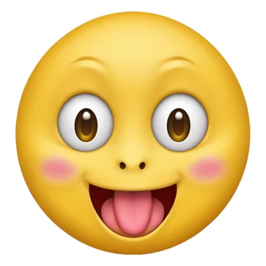 Freaky ahh yellow face emoji smiling with tongue out and eyes wide open sticker