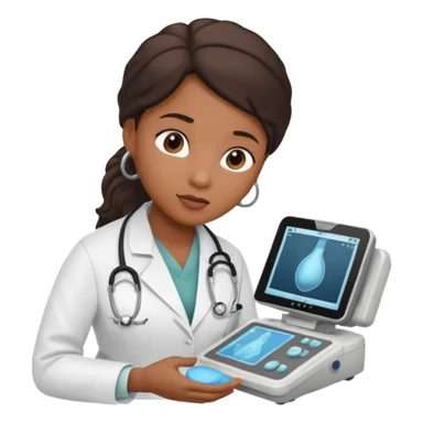 black maternal fetal medicine doctor performing fetal ultrasound sticker
