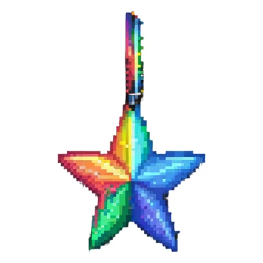pixel rainbow star sticker