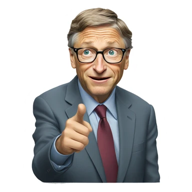 Bill Gates pointing down sticker