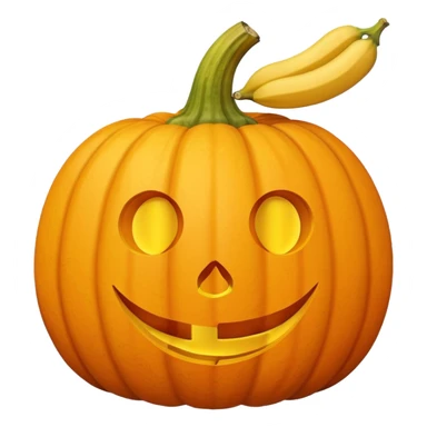 pumpkin with banana peel on top sticker