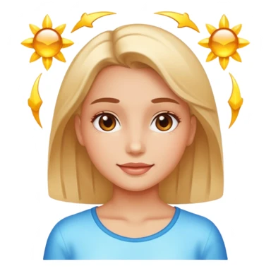 girl with shining face sticker