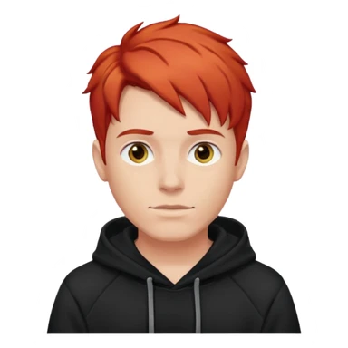 man with red hair and black hoodie sticker