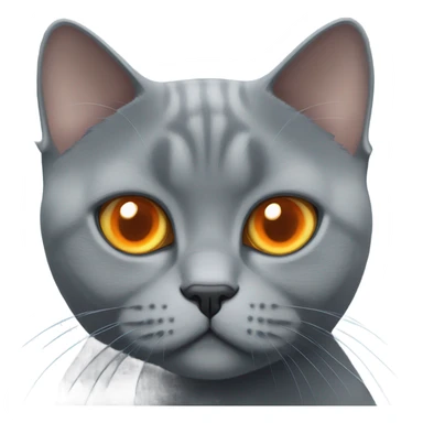 blue british shorthair cat with orange eyes sticker