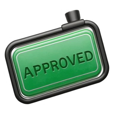 approval ink stamp in green, It needs to say the words "Approved"  sticker