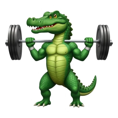 weightlifting crocodile sticker