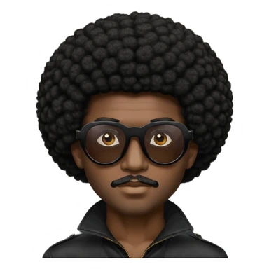 a black guy with shades and an afro sticker