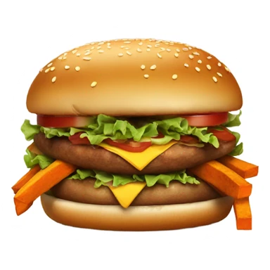 Big burger and sweet potato fries  sticker