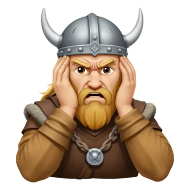 danish viking facepalm realistic sticker