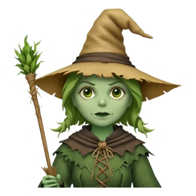 witch Scarecrow on stick sticker